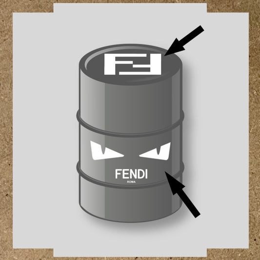 Kit 2 Stickers FENDI pour baril 200L