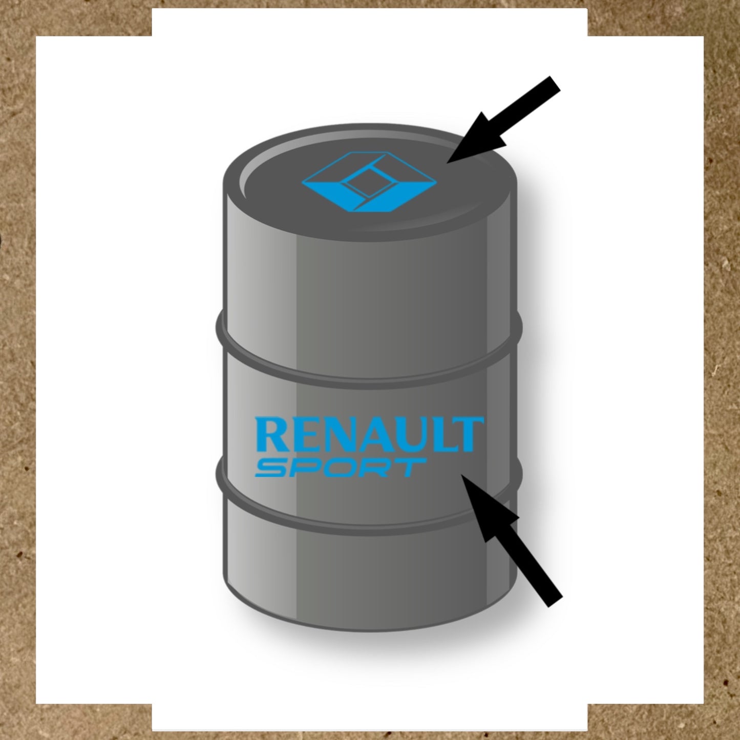 Kit 2 Stickers RENAULT Sport pour fût 200L (1)