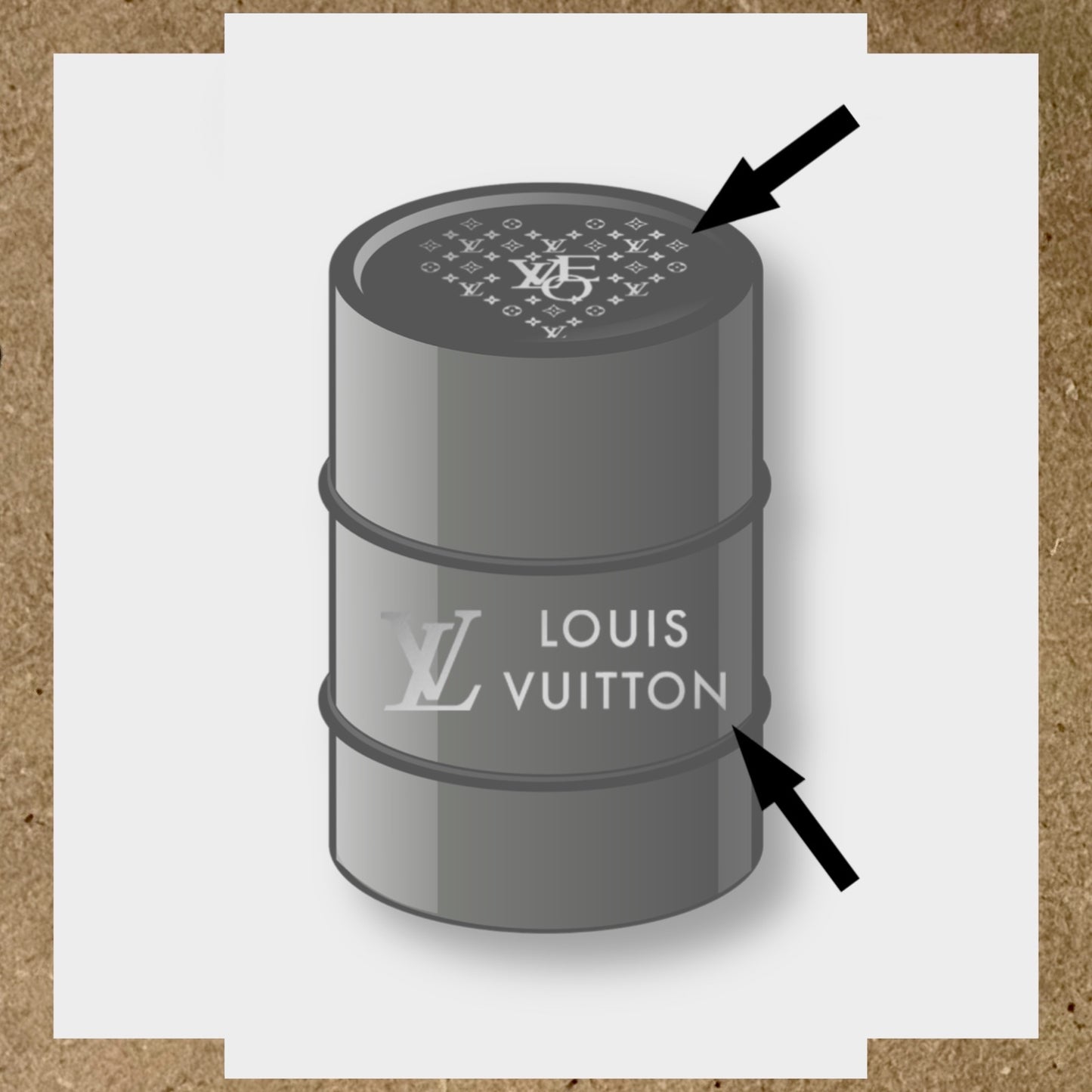 Kit 2 Stickers LOUIS VUITTON pour fût 60L (2)