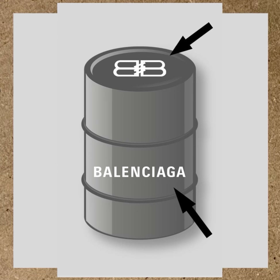 Kit 2 stickers Balenciaga pour baril 60L