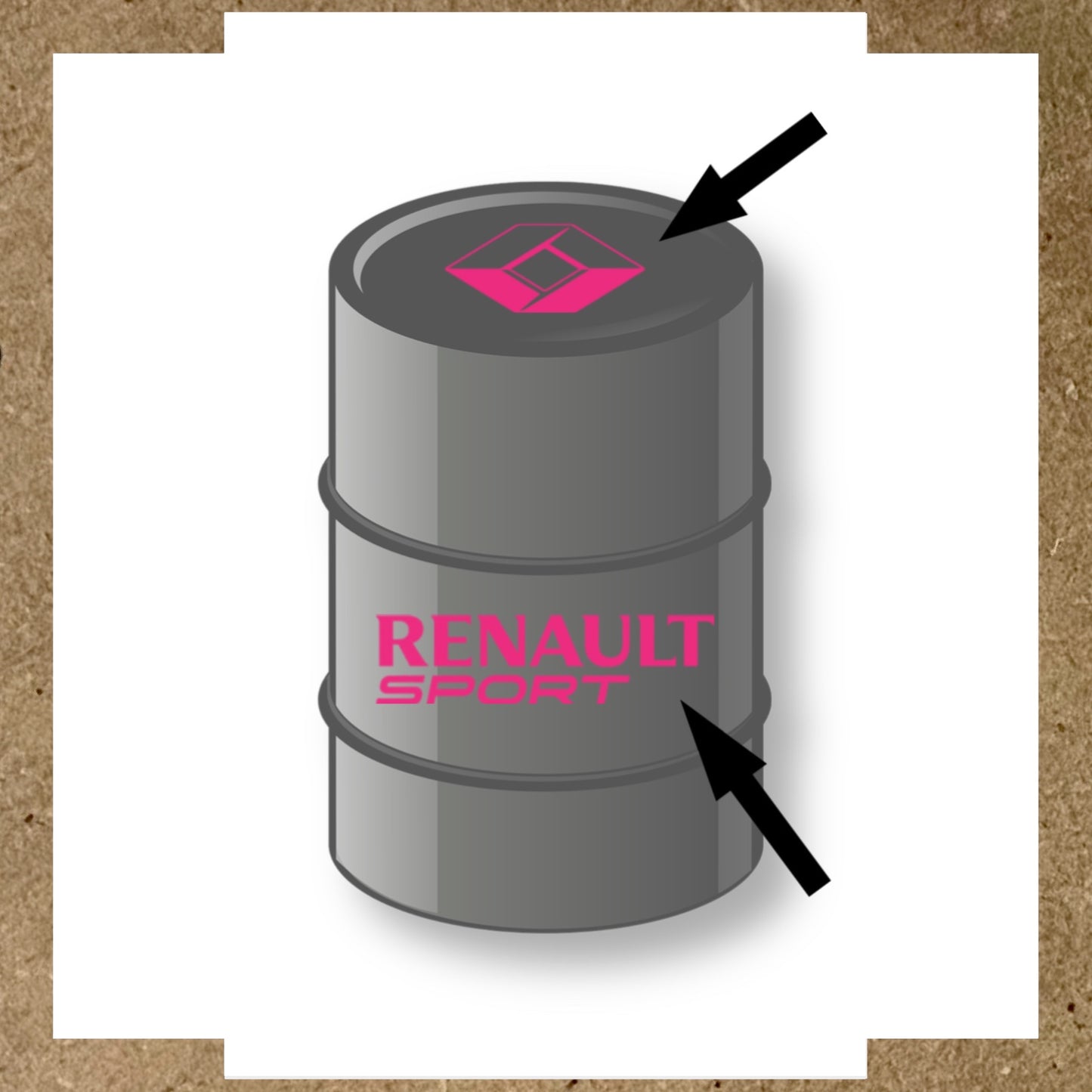 Kit 2 Stickers RENAULT Sport pour fût 200L (1)