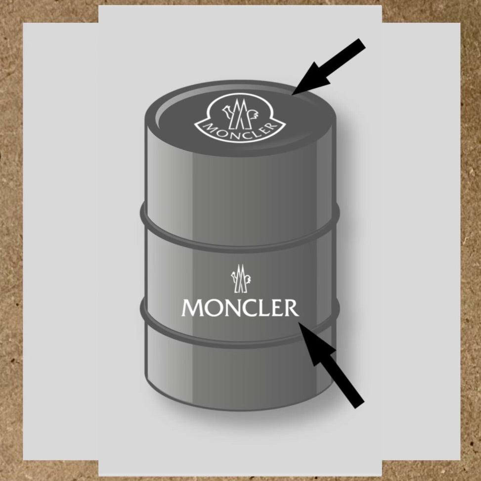 Kit 2 stickers Moncler pour baril 60L