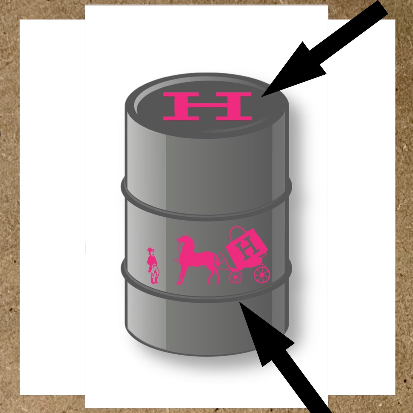 Kit 2 Stickers HERMES pour fût 60L (2)