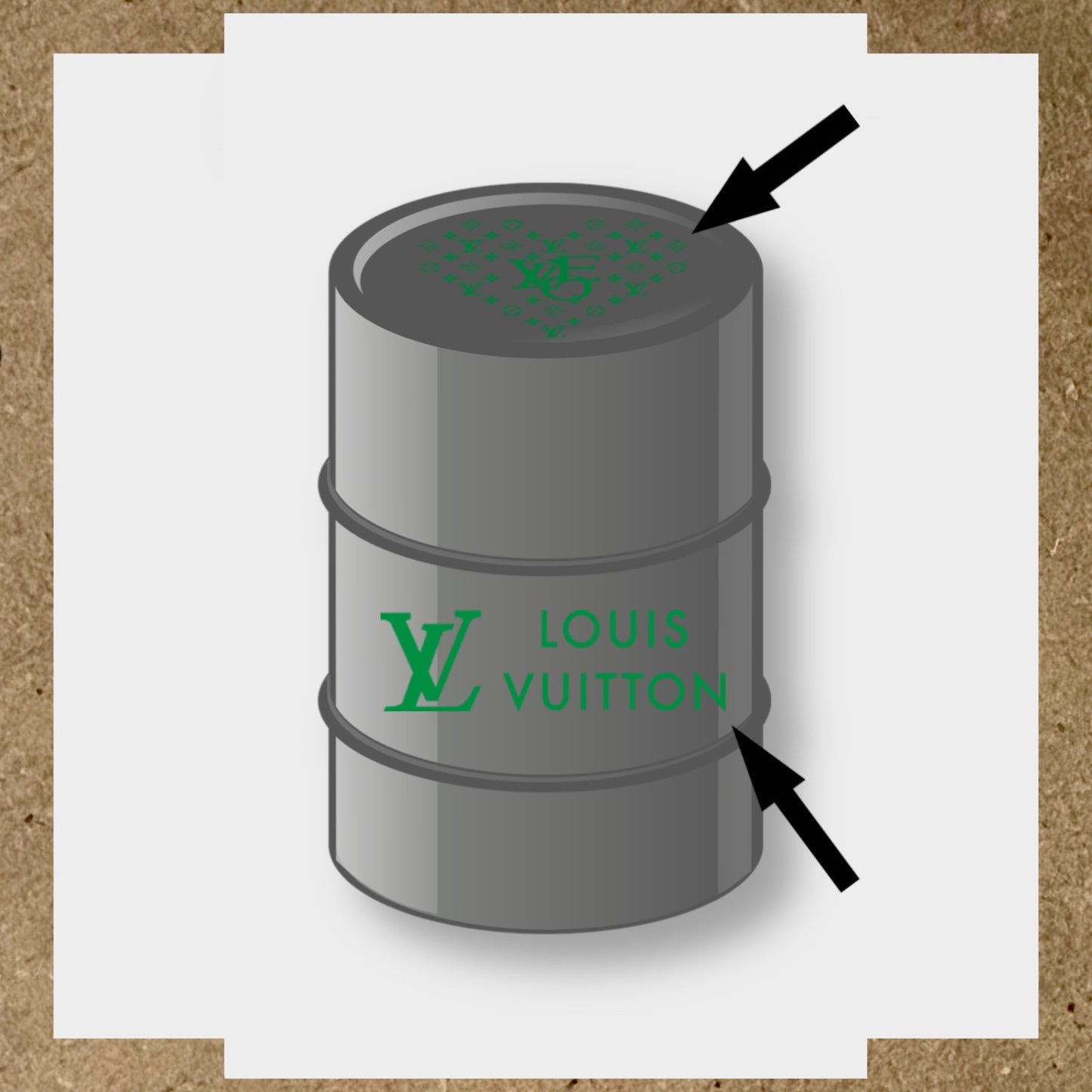 Kit 2 Stickers LOUIS VUITTON pour fût 200L (2)