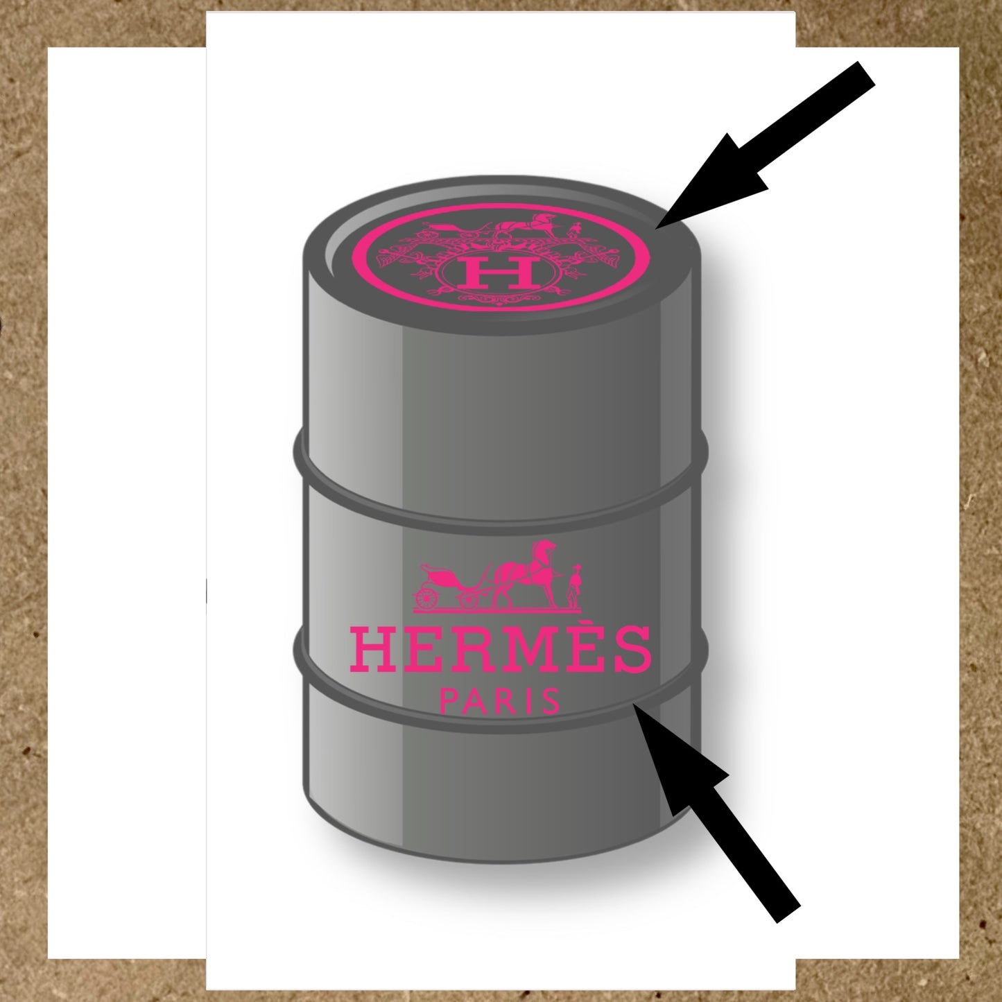 Kit 2 Stickers HERMÈS pour fût 60L