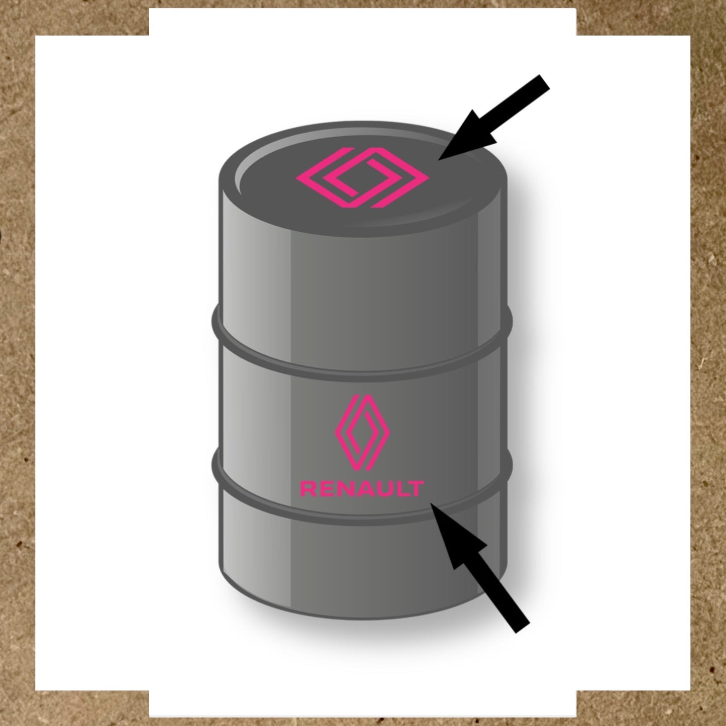 Kit 2 Stickers RENAULT pour fût 200L (2)