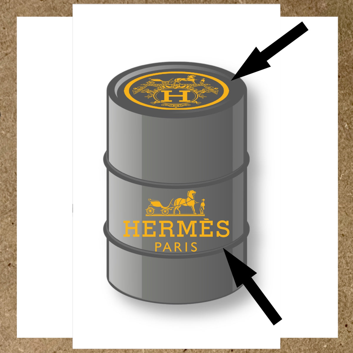 Kit 2 Stickers HERMÈS pour fût 60L