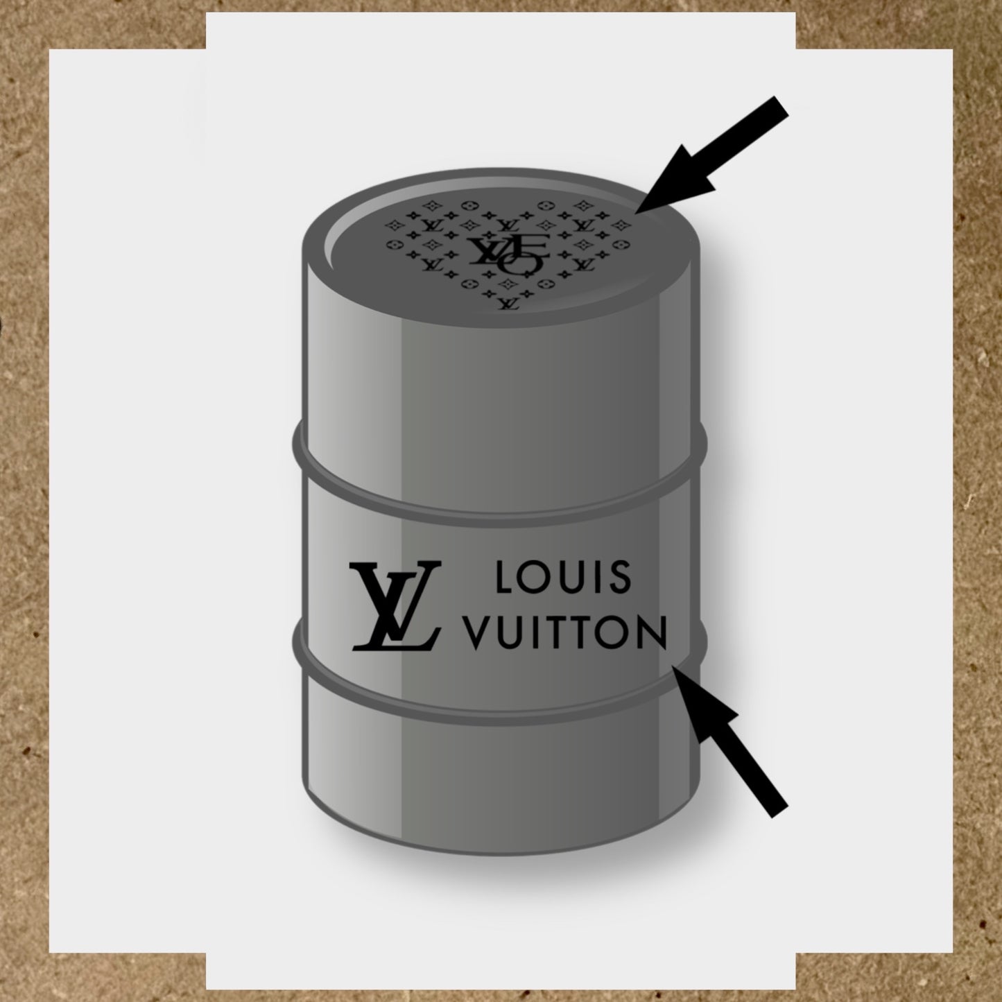 Kit 2 Stickers LOUIS VUITTON pour fût 60L (2)