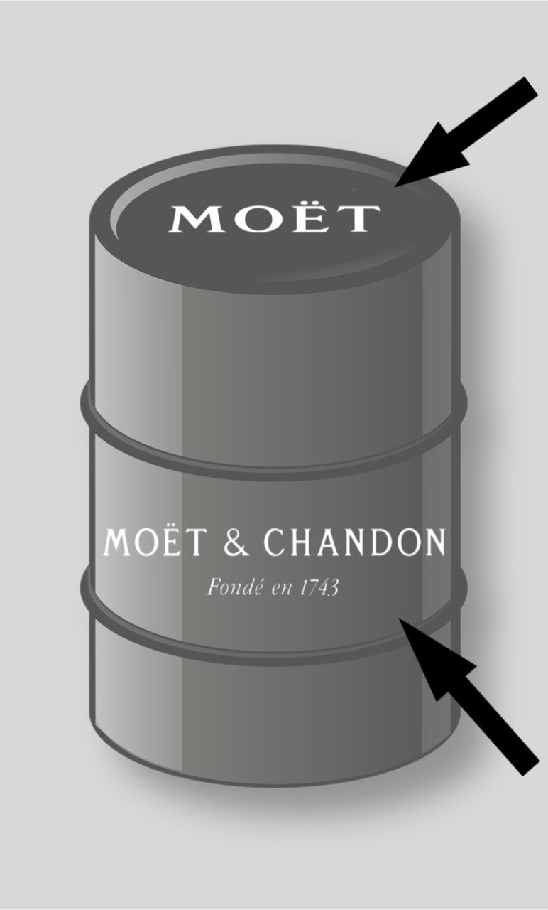 Kit 2 stickers Moet et Chandon pour baril 60L