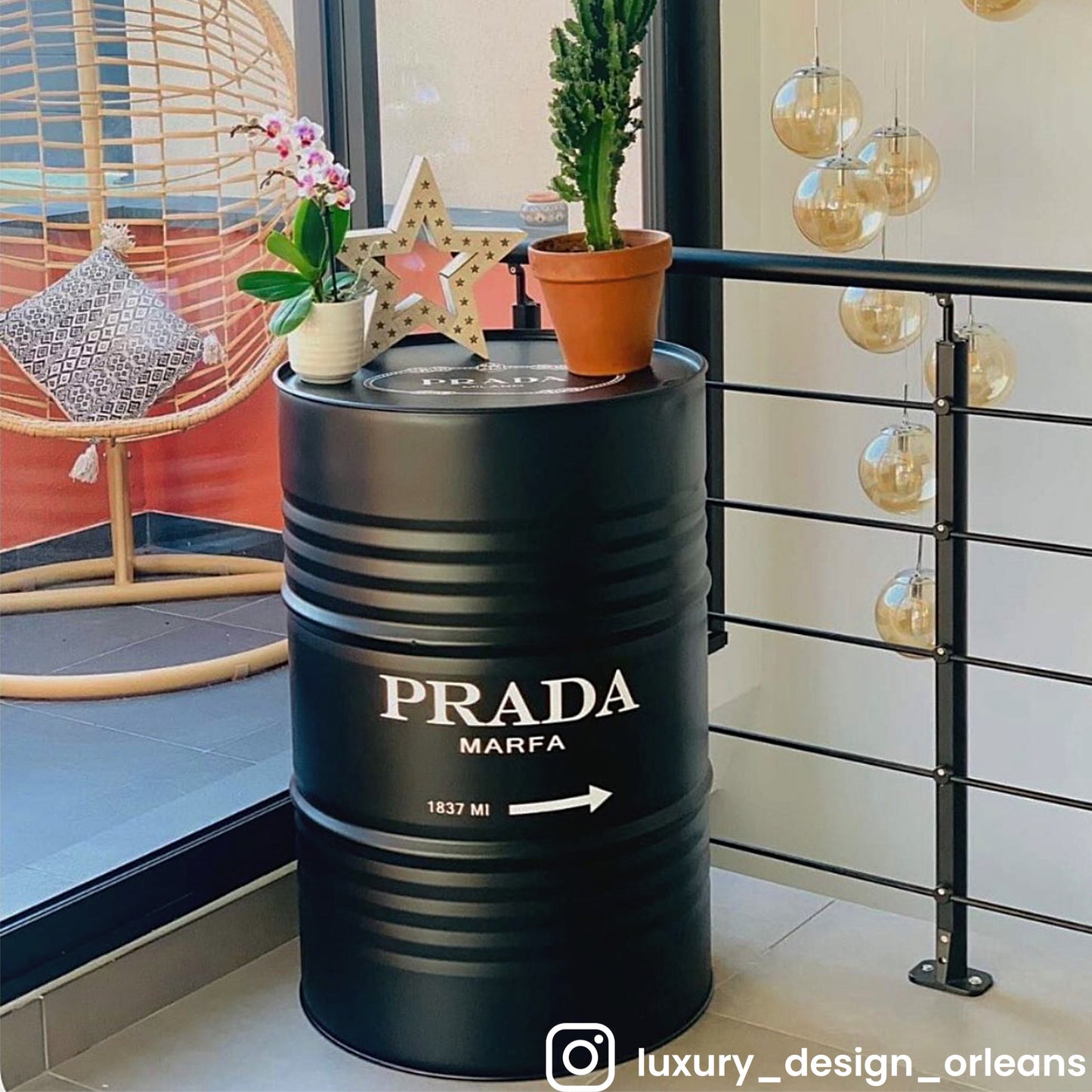 Kit 2 Stickers PRADA pour fût 200L