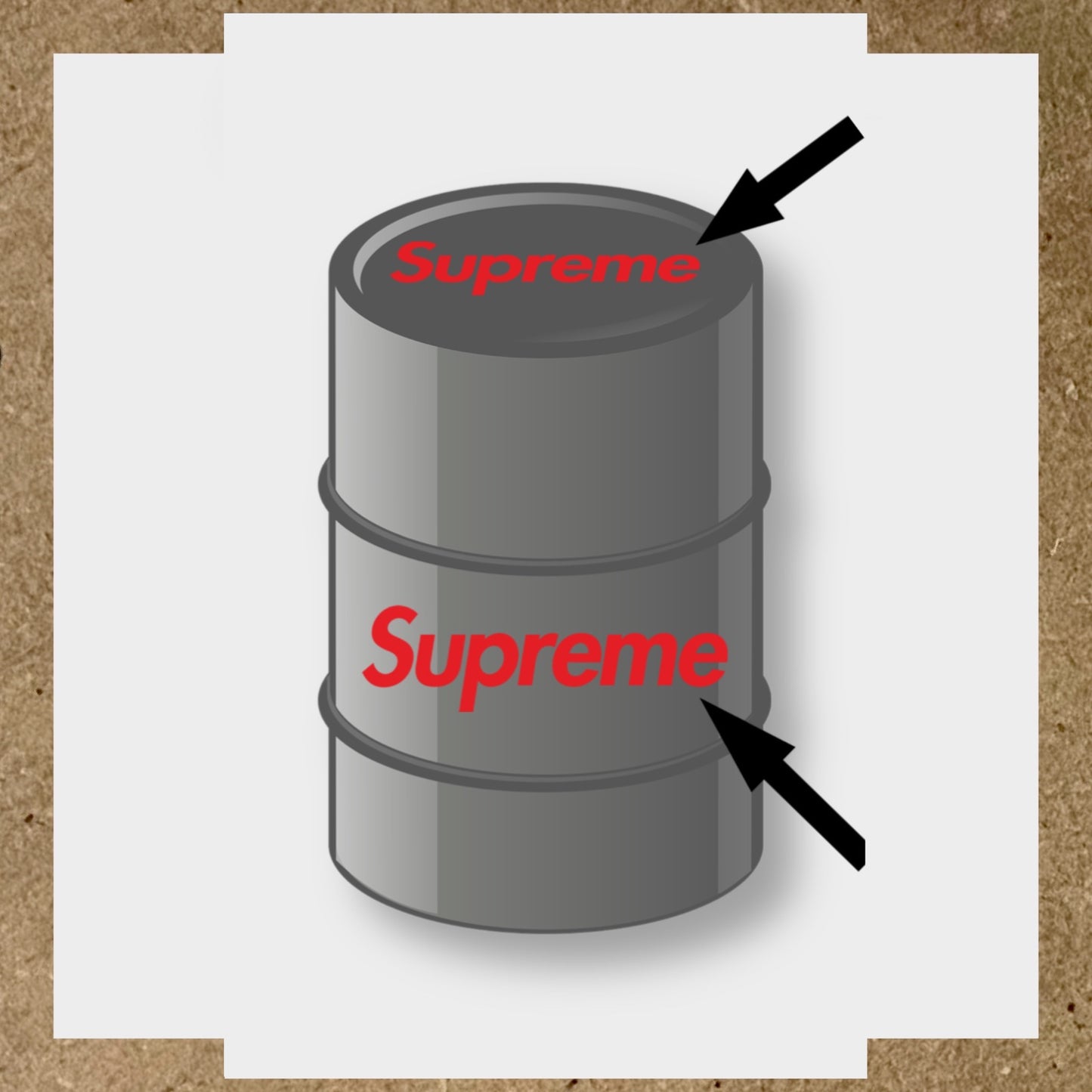 Kit 2 Stickers SUPREME pour fût 200L (1)
