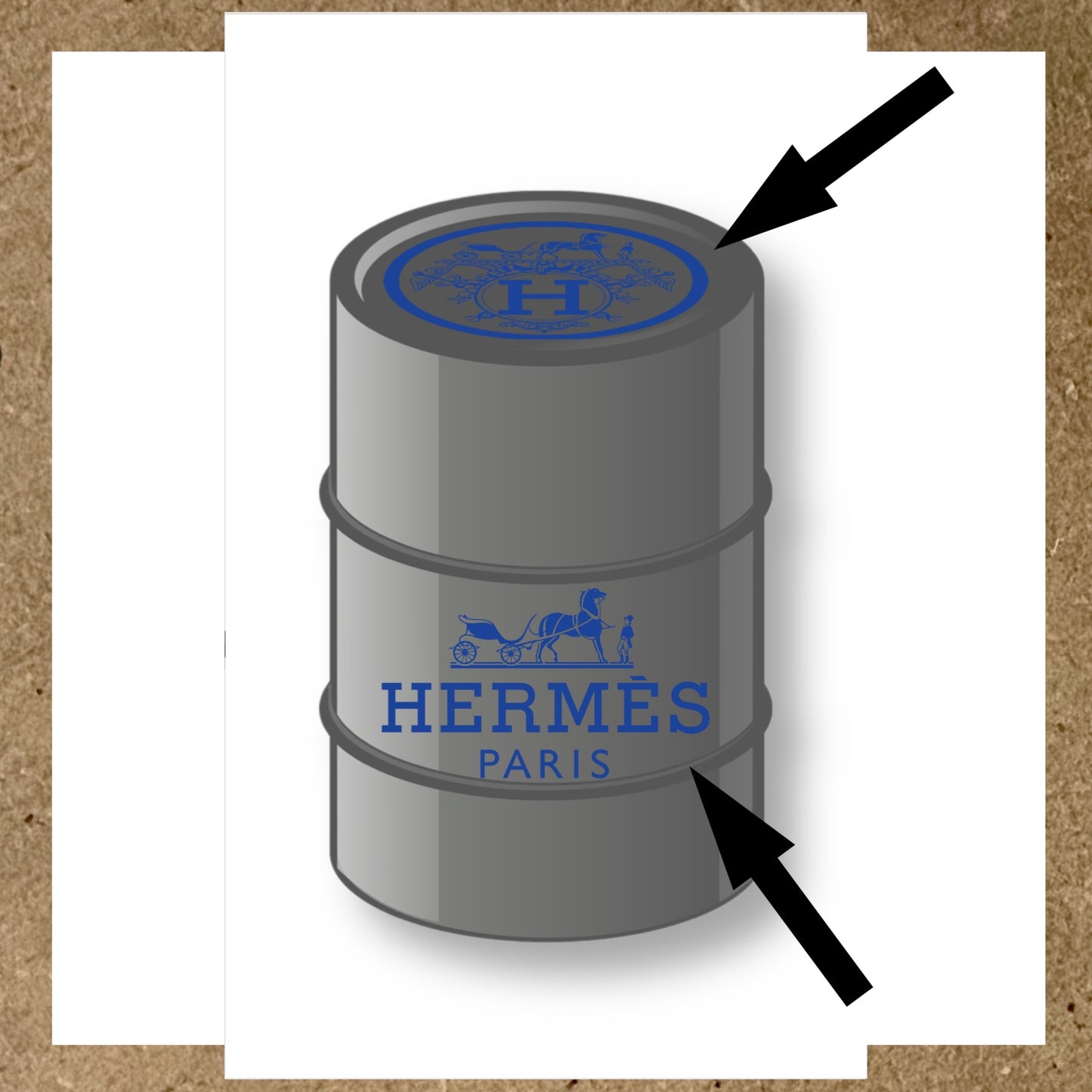 Kit 2 Stickers HERMÈS pour fût 200L