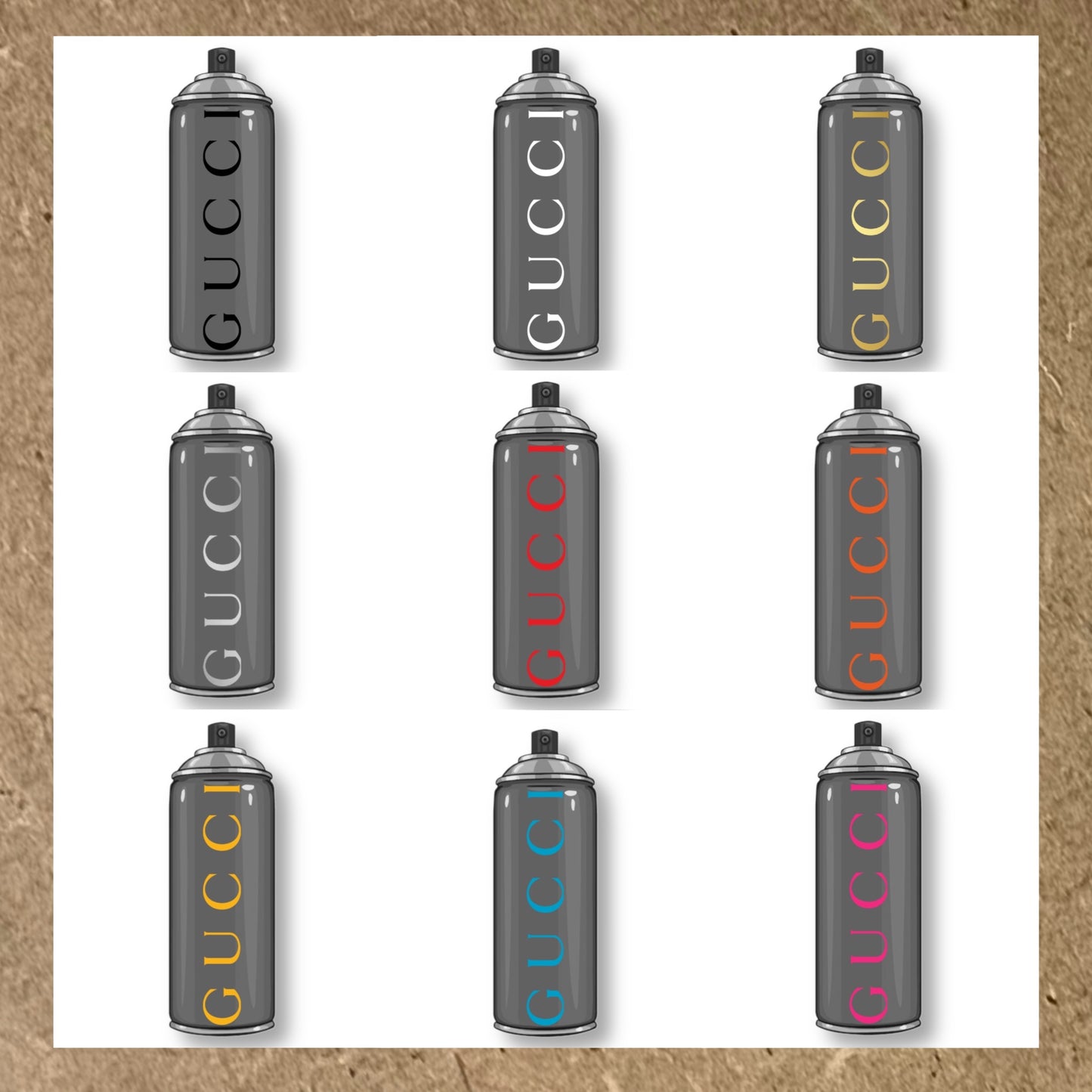 Stickers GUCCI pour bombe de peinture (1)