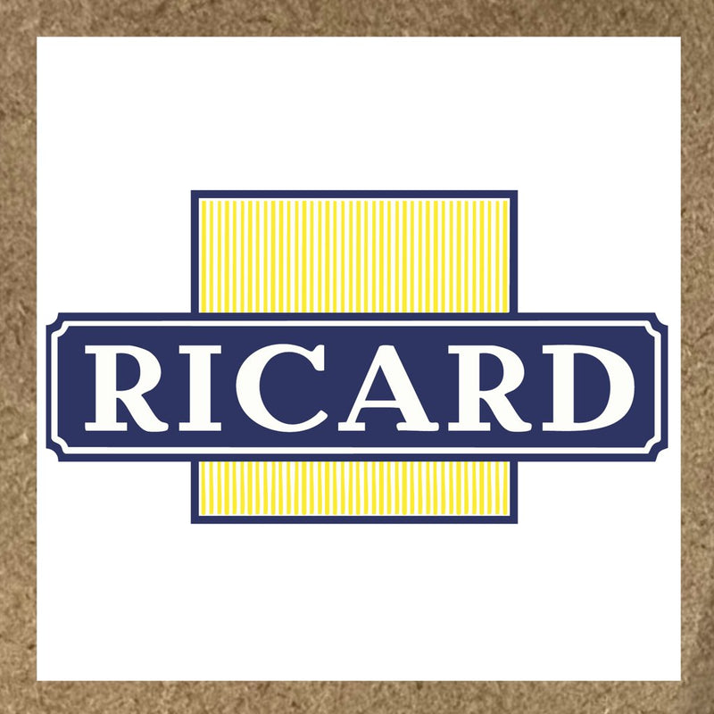 Sticker Ricard logo sur fond blanc et jaune