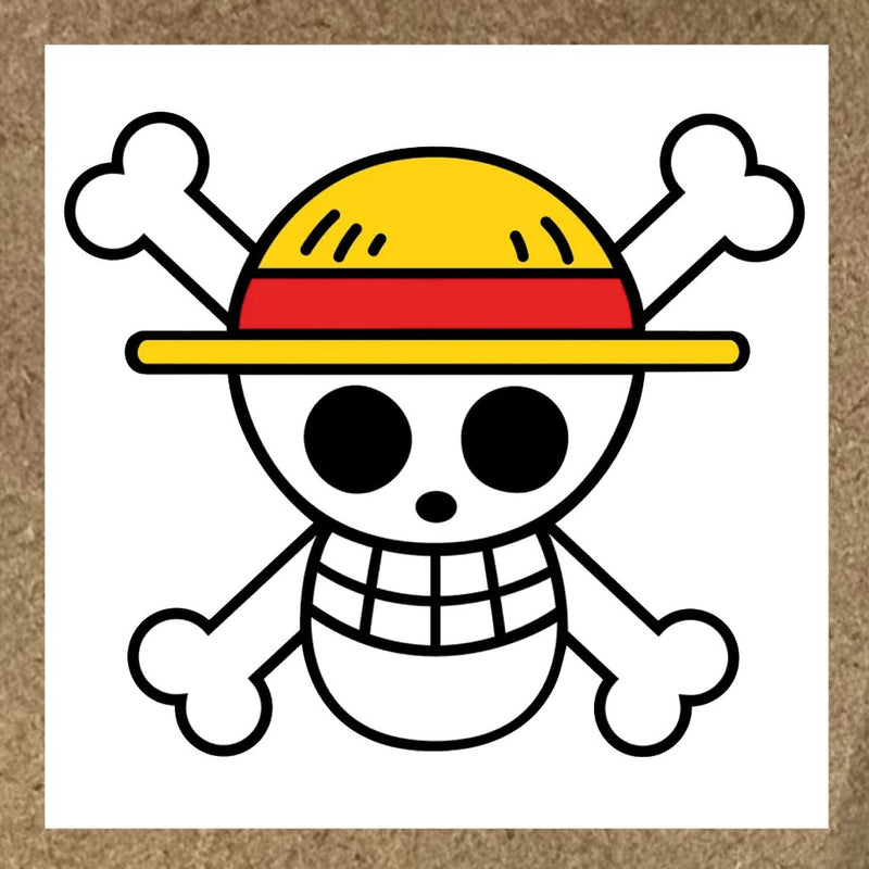 Sticker One Piece logo squelette et chapeau de paille