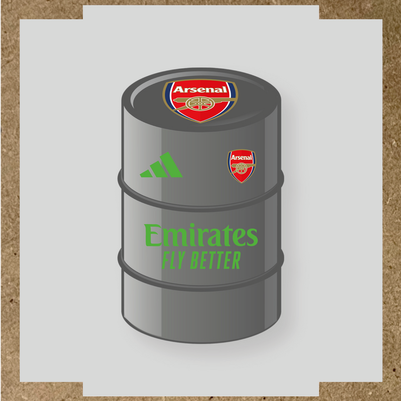 Kit de 4 stickers Arsenal pour baril avec logo sur le dessus et texte Emirates couleur:vert prairie
