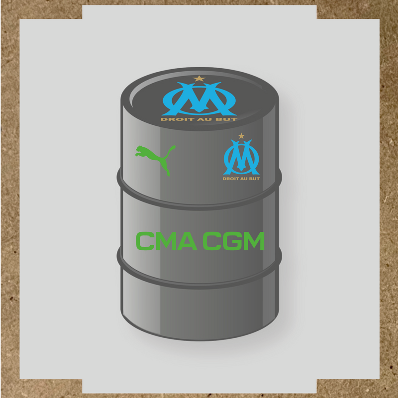 Kit de 4 stickers Olympique De Marseille pour baril décoratif couleur:vert prairie