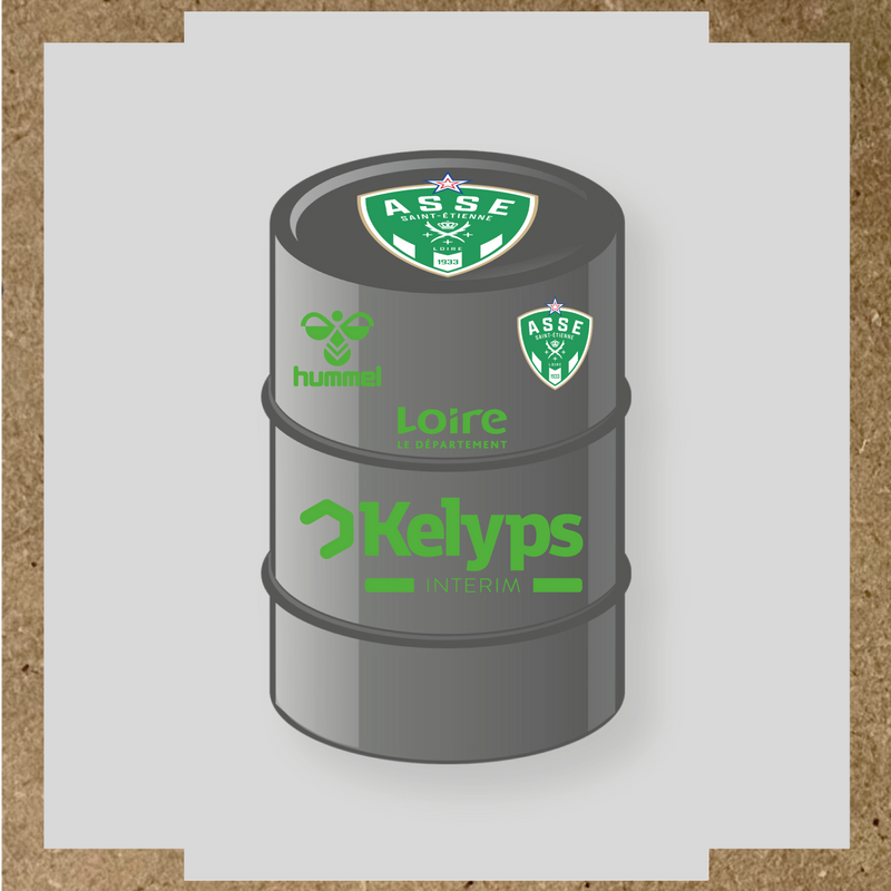 Kit de 4 stickers ASSE pour baril décoratif, mettant en avant le logo principal ASSE. couleur:vert prairie