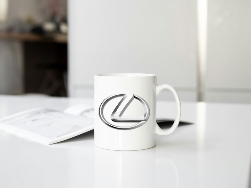 Sticker Lexus emblème oval argent