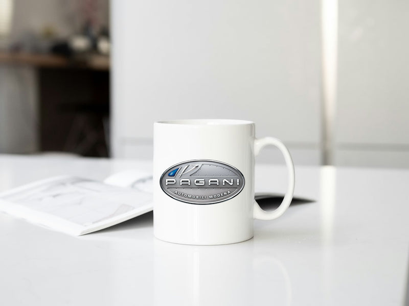 Sticker Pagani avec logo oval argenté