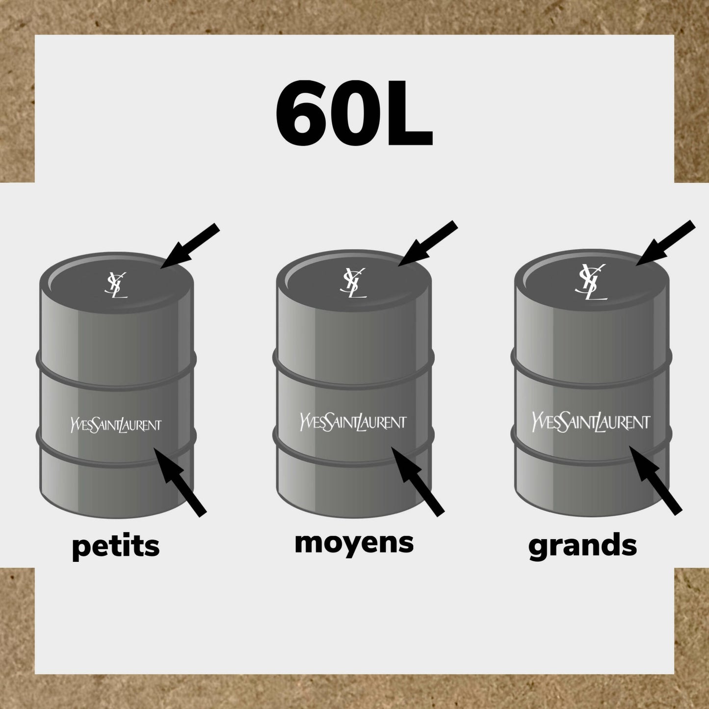 Kit 2 Stickers YVES SAINT LAURENT pour fût 60L