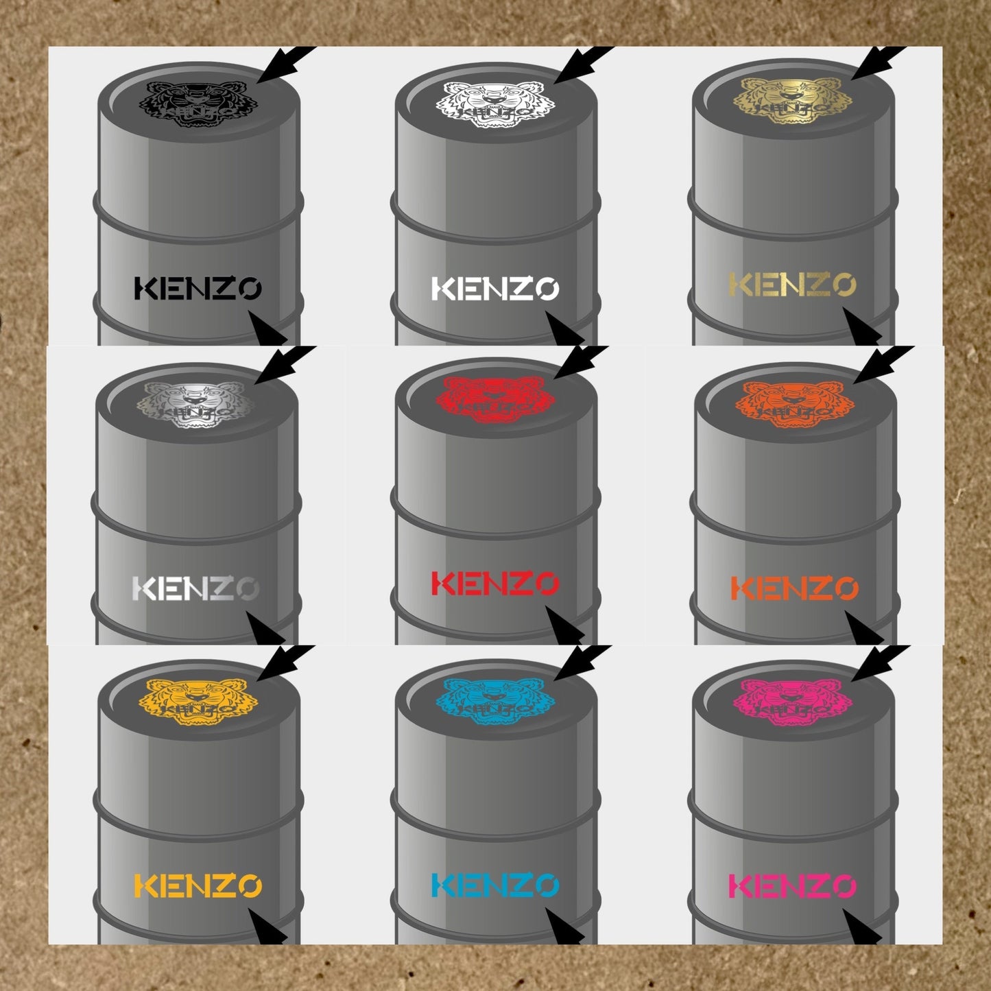 Kit 2 Stickers KENZO pour fût 60L