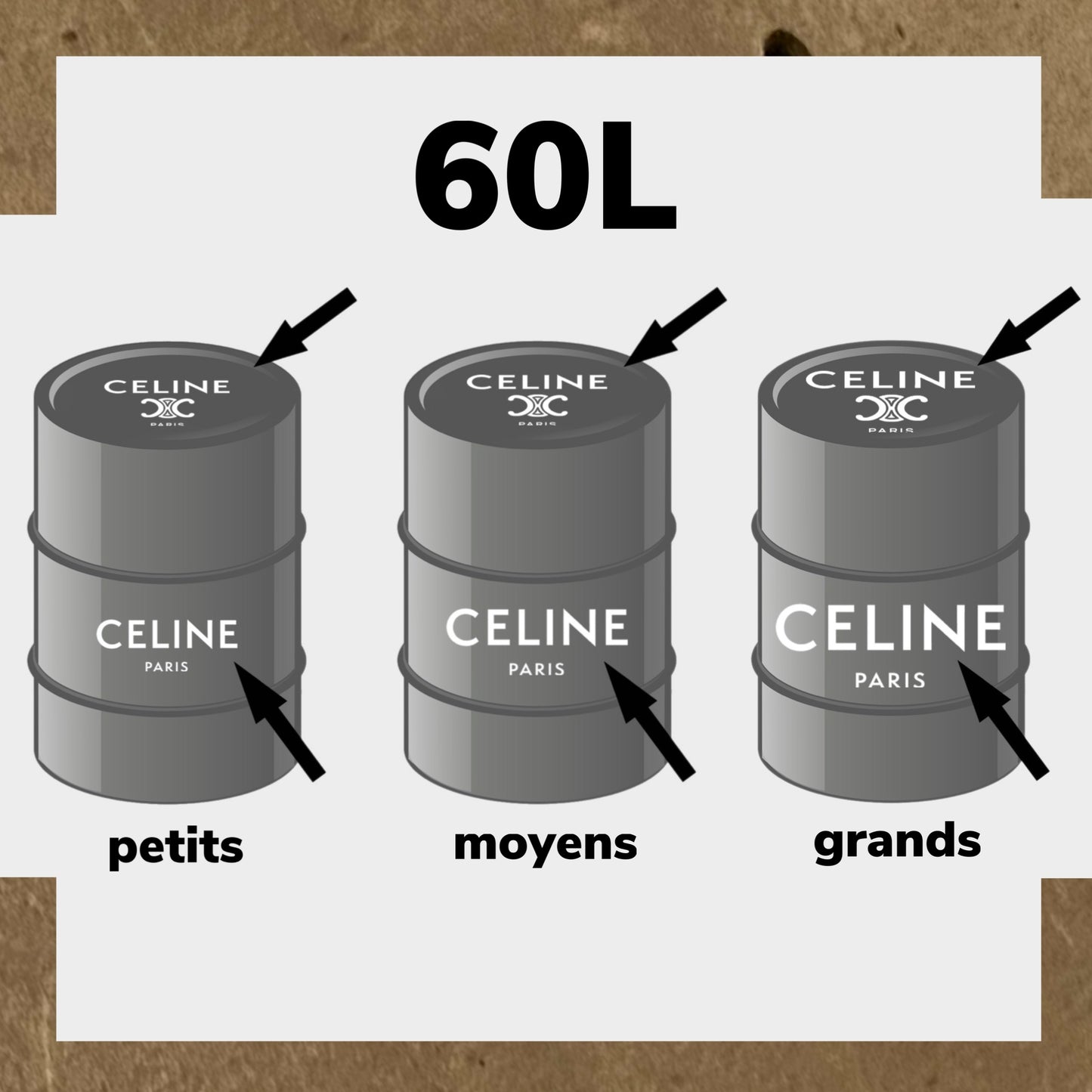 Kit 2 Stickers CÉLINE PARIS (1) pour fût 60L