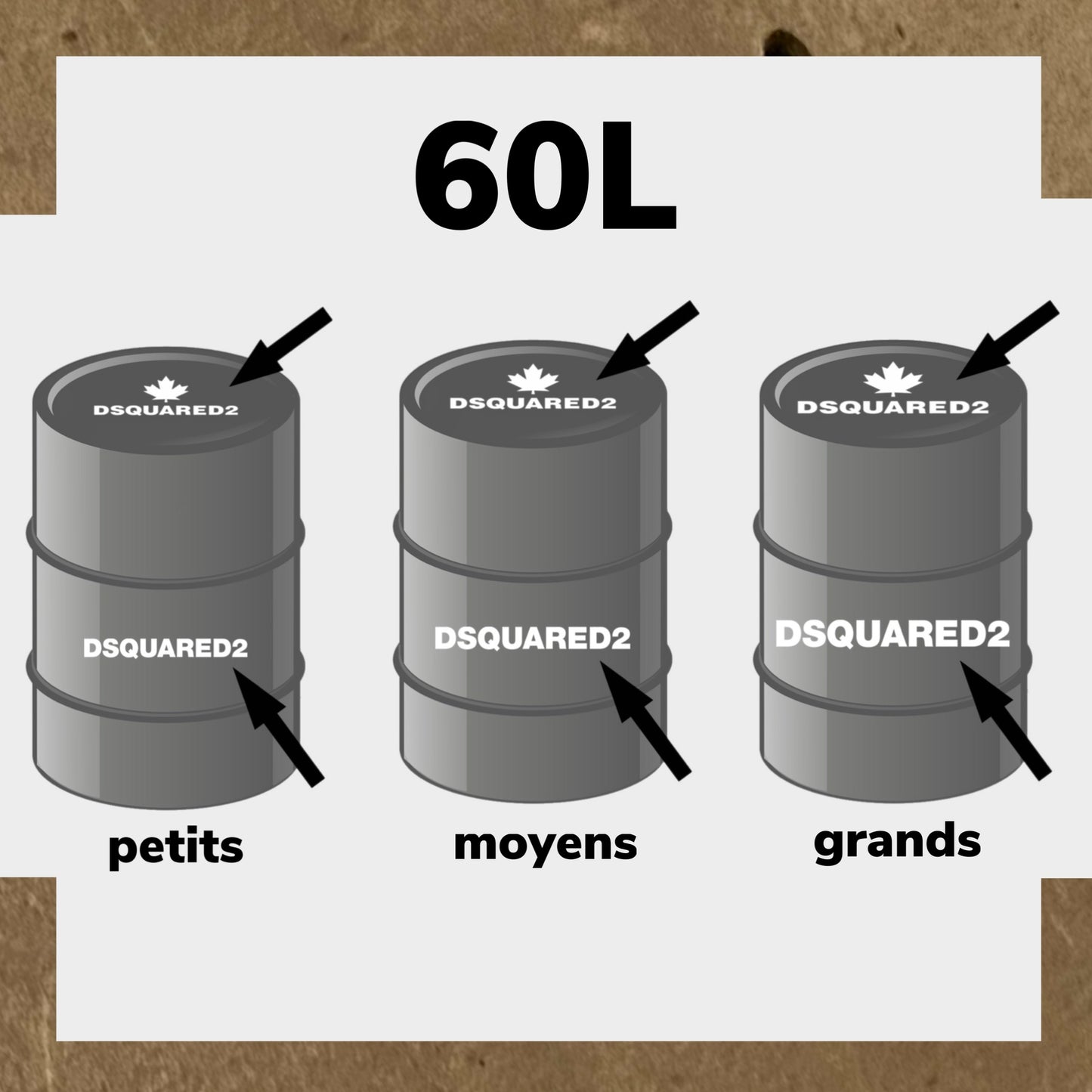 Kit 2 Stickers DSQUARED2 (1) pour fût 60L