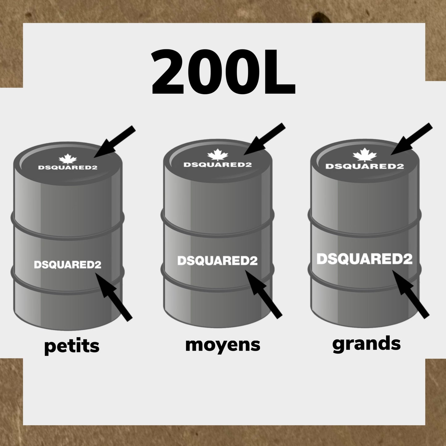 Kit 2 Stickers DSQUARED2 (1) pour fût 200L