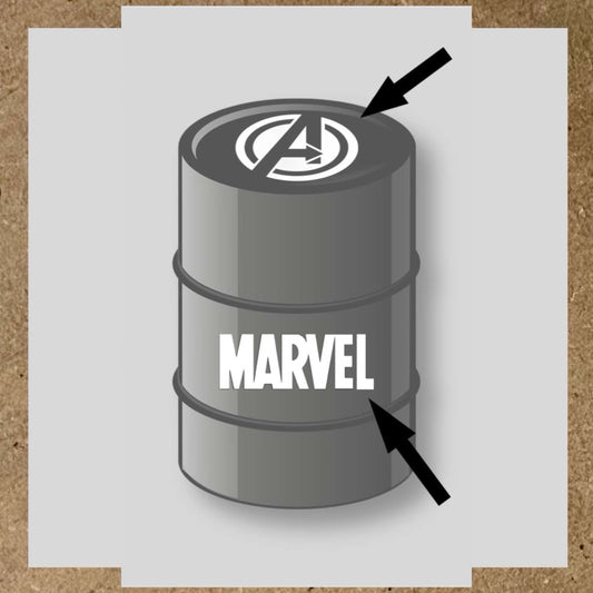 Kit 2 stickers Marvel pour baril 60L