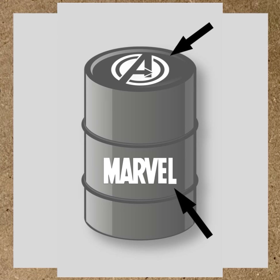 Kit 2 stickers Marvel pour baril 200L