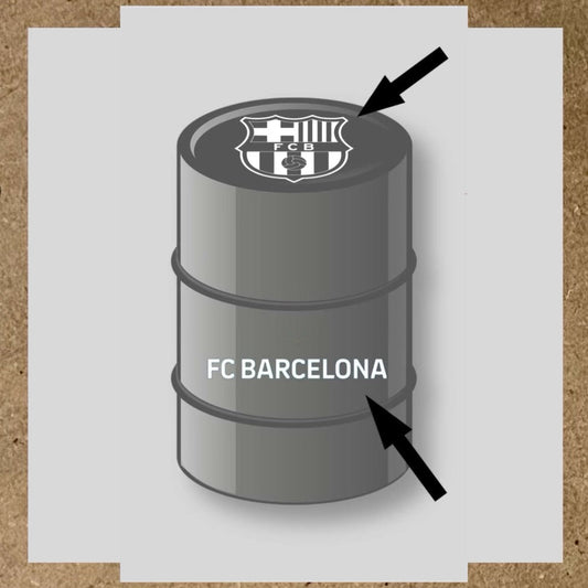 Kit 2 stickers FC Barca pour baril 200L