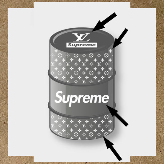 Kit 10 Stickers SUPREME x LOUIS VUITTON pour fût 60L (2)