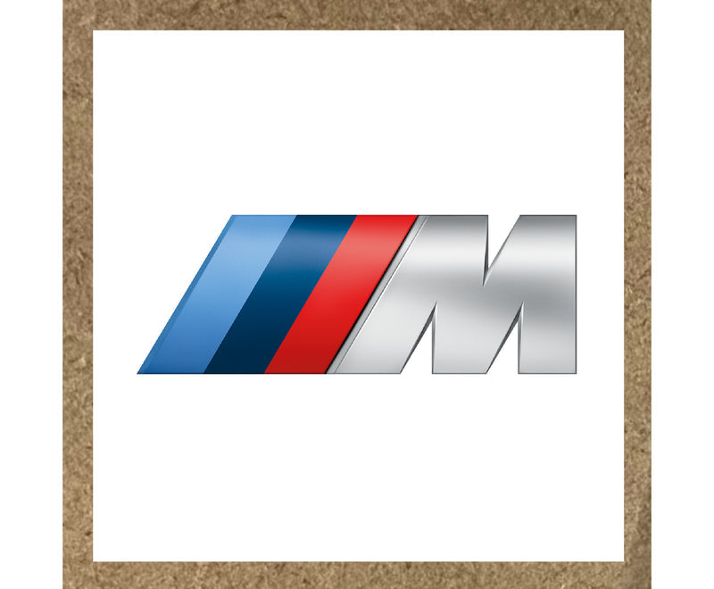 Sticker Logo BMW M Sport Chromé avec Bandes Tricolores