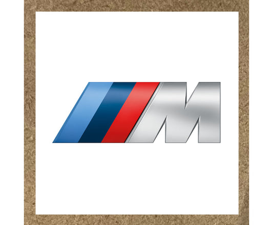 Sticker Logo BMW M Sport Chromé avec Bandes Tricolores