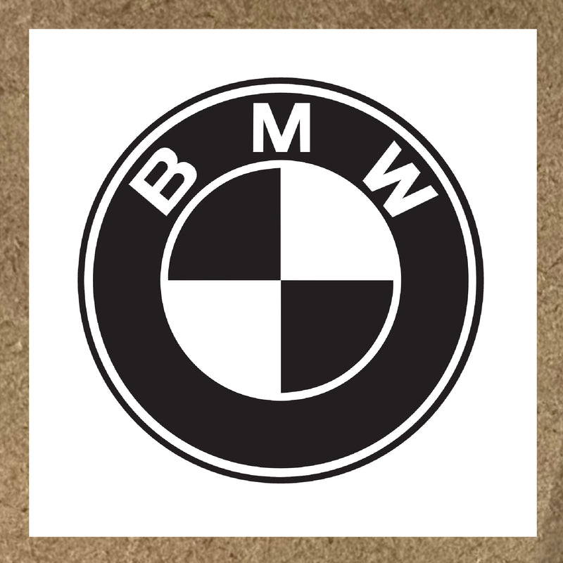 Sticker Logo BMW Noir & Blanc Minimaliste – Style Épuré
