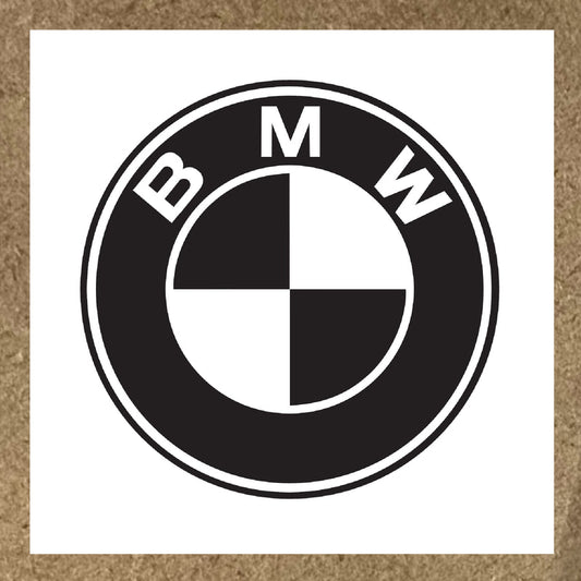 Sticker Logo BMW Noir & Blanc Minimaliste – Style Épuré