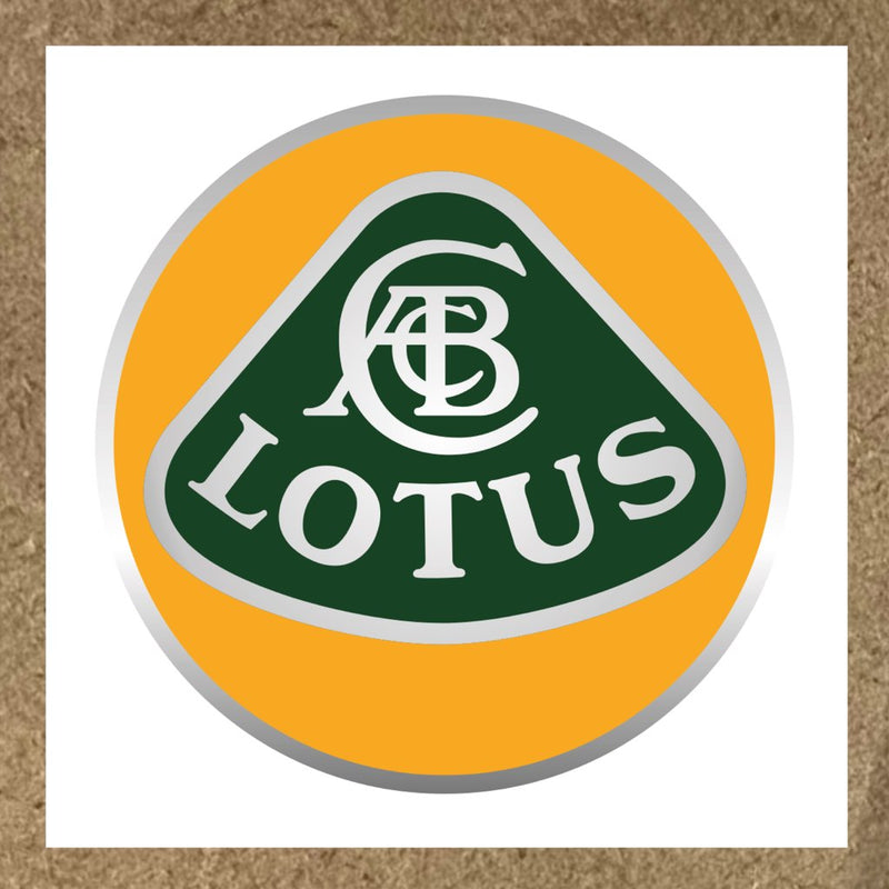 Sticker Lotus avec logo ovale sur fond orange