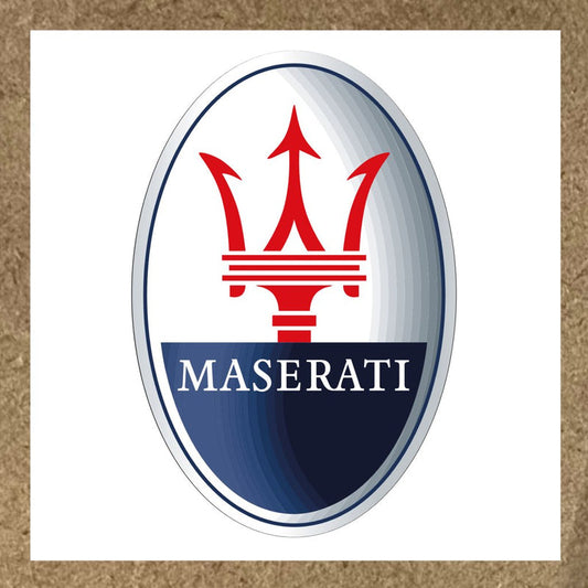 Sticker Maserati logo Maserati avec trident rouge