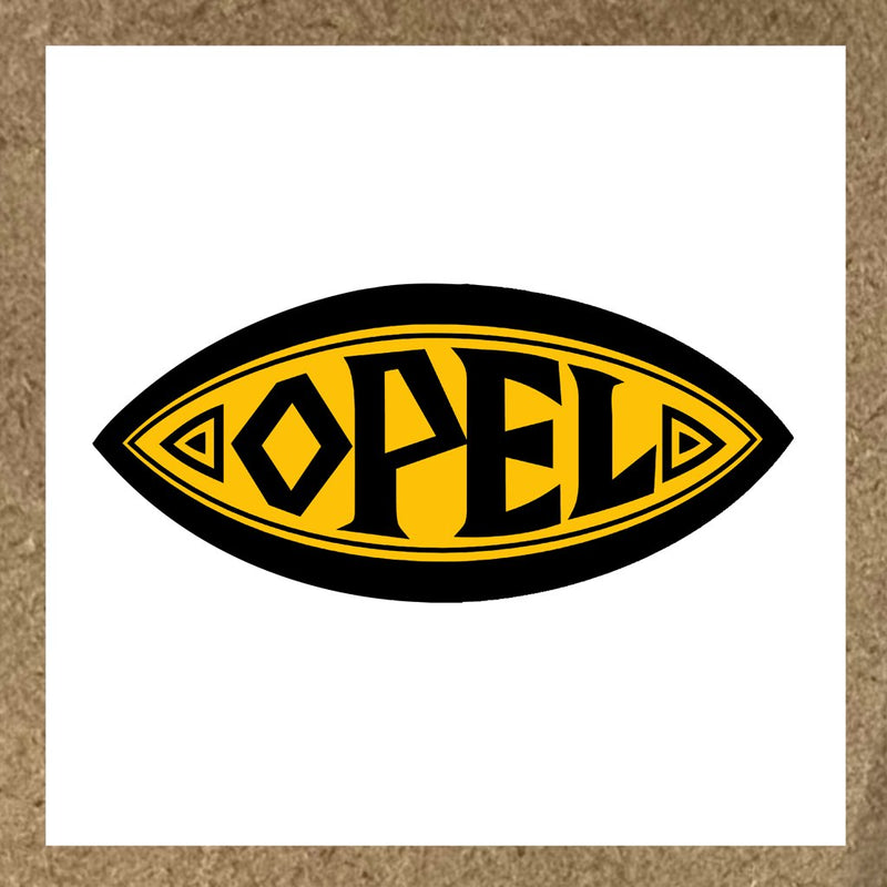 Sticker Opel logo ovale en noir et jaune