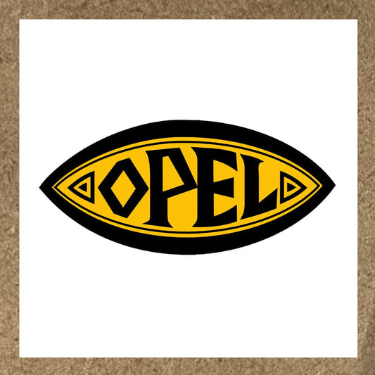 Sticker Opel logo ovale en noir et jaune