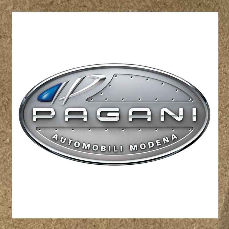 Sticker Pagani avec logo oval argenté
