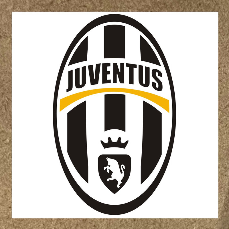 Sticker Juventus avec logo ovale et bandes noires blanches