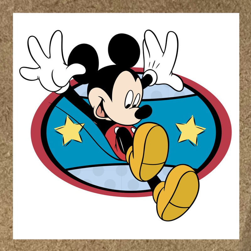 Sticker Mickey Mouse avec Mickey Mouse et étoiles jaunes