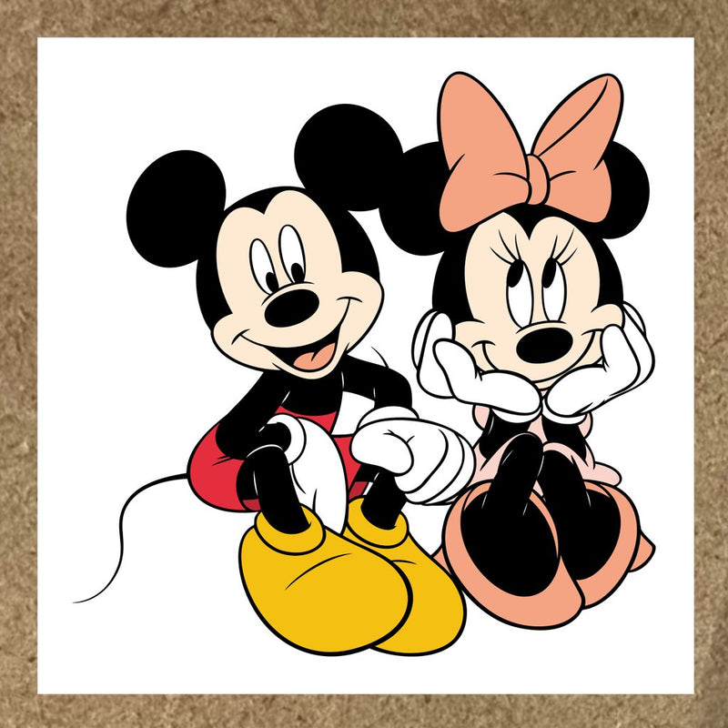 Sticker Mickey Mouse Mickey et Minnie souris souriantes