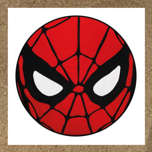 Sticker Spider Man masque rouge avec motif de toile noir