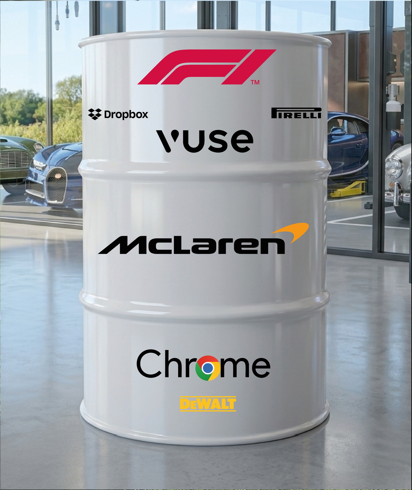 Kit de 8 stickers F1 écurie McLaren pour bidon décoratif