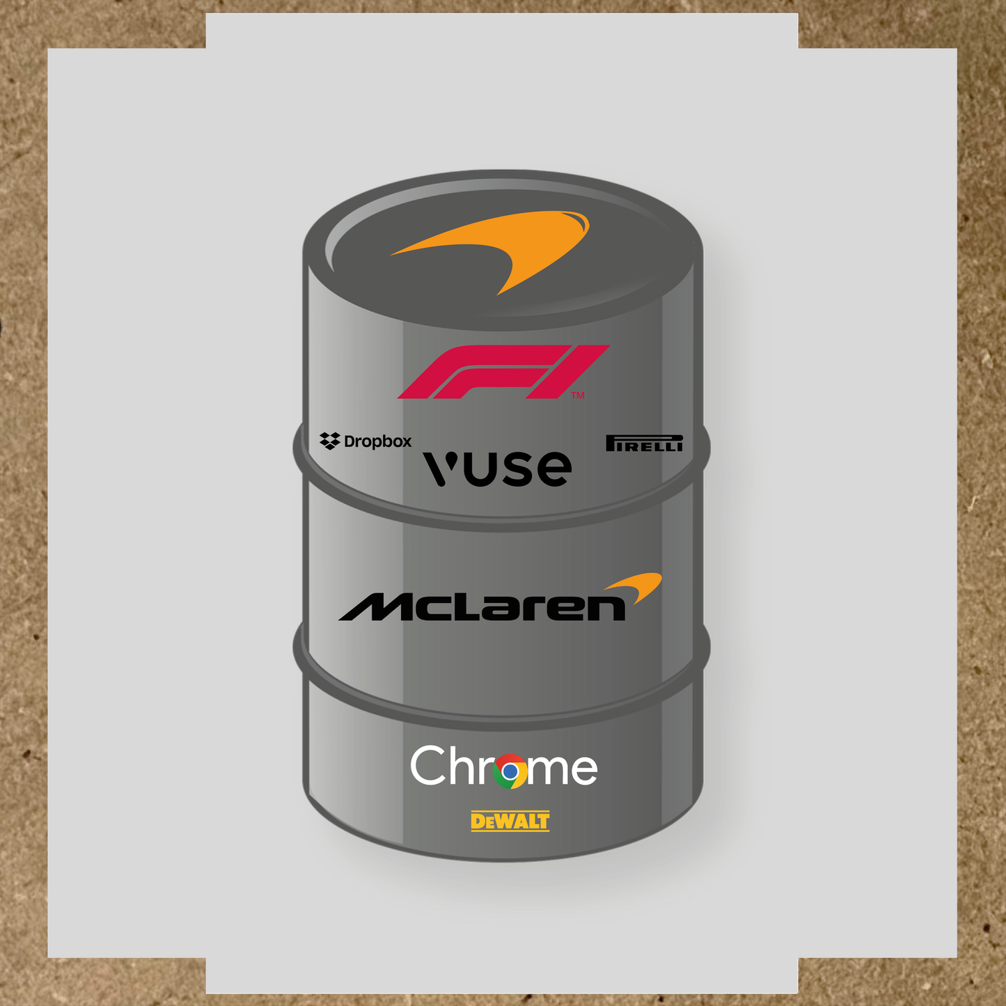Kit de 8 stickers F1 écurie McLaren pour bidon décoratif
