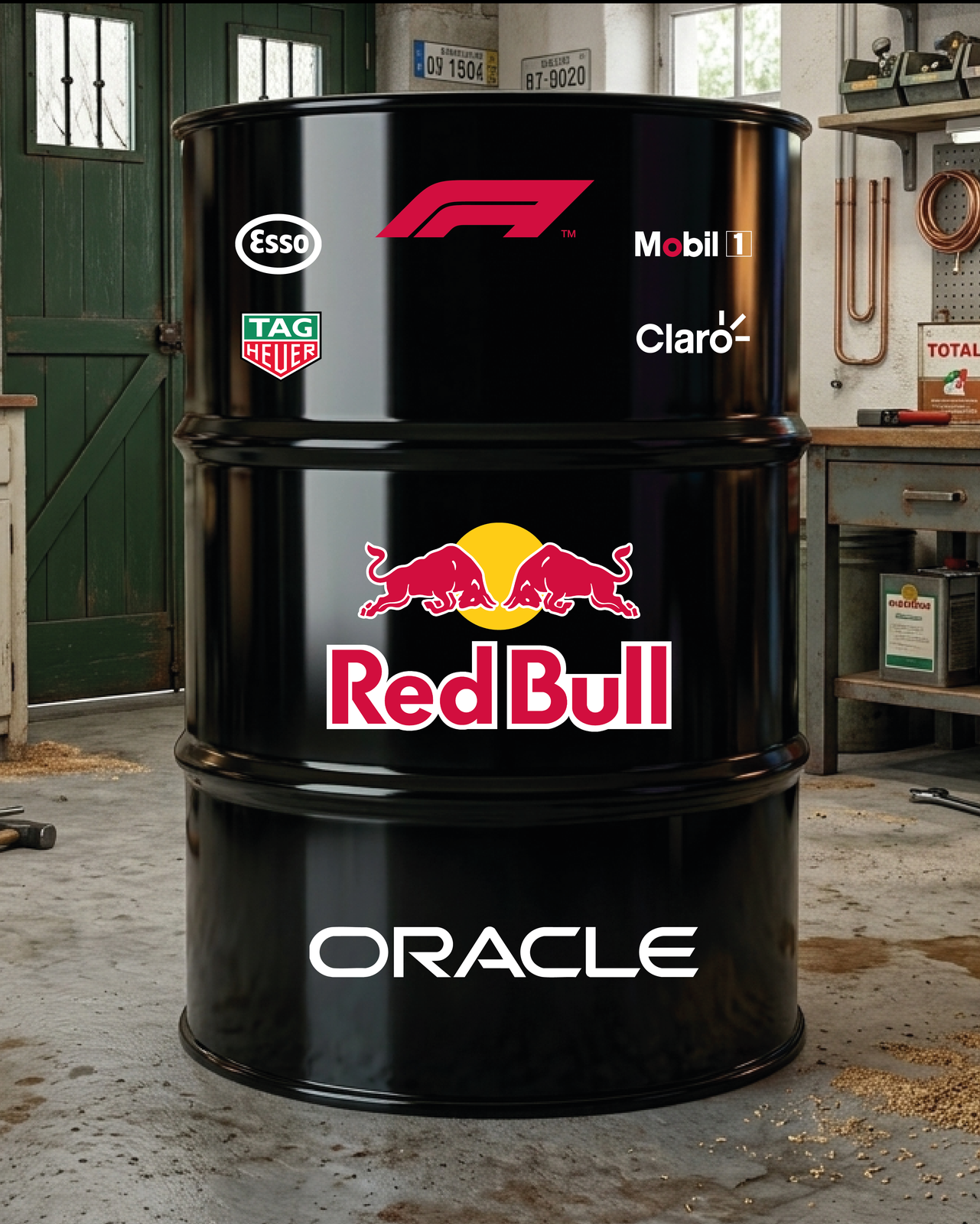 Kit de 8 stickers Formule 1 écurie Redbull pour bidon décoratif