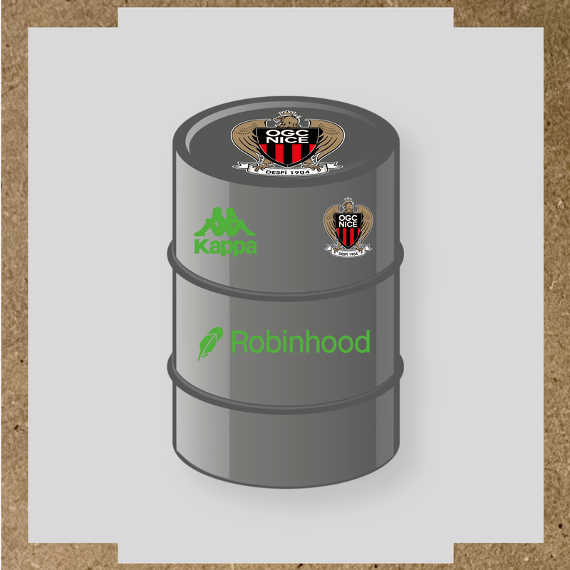 Kit de 4 stickers OGC Nice pour baril décoratif, incluant des éléments de la licence secondaire Kappa. couleur:vert prairie